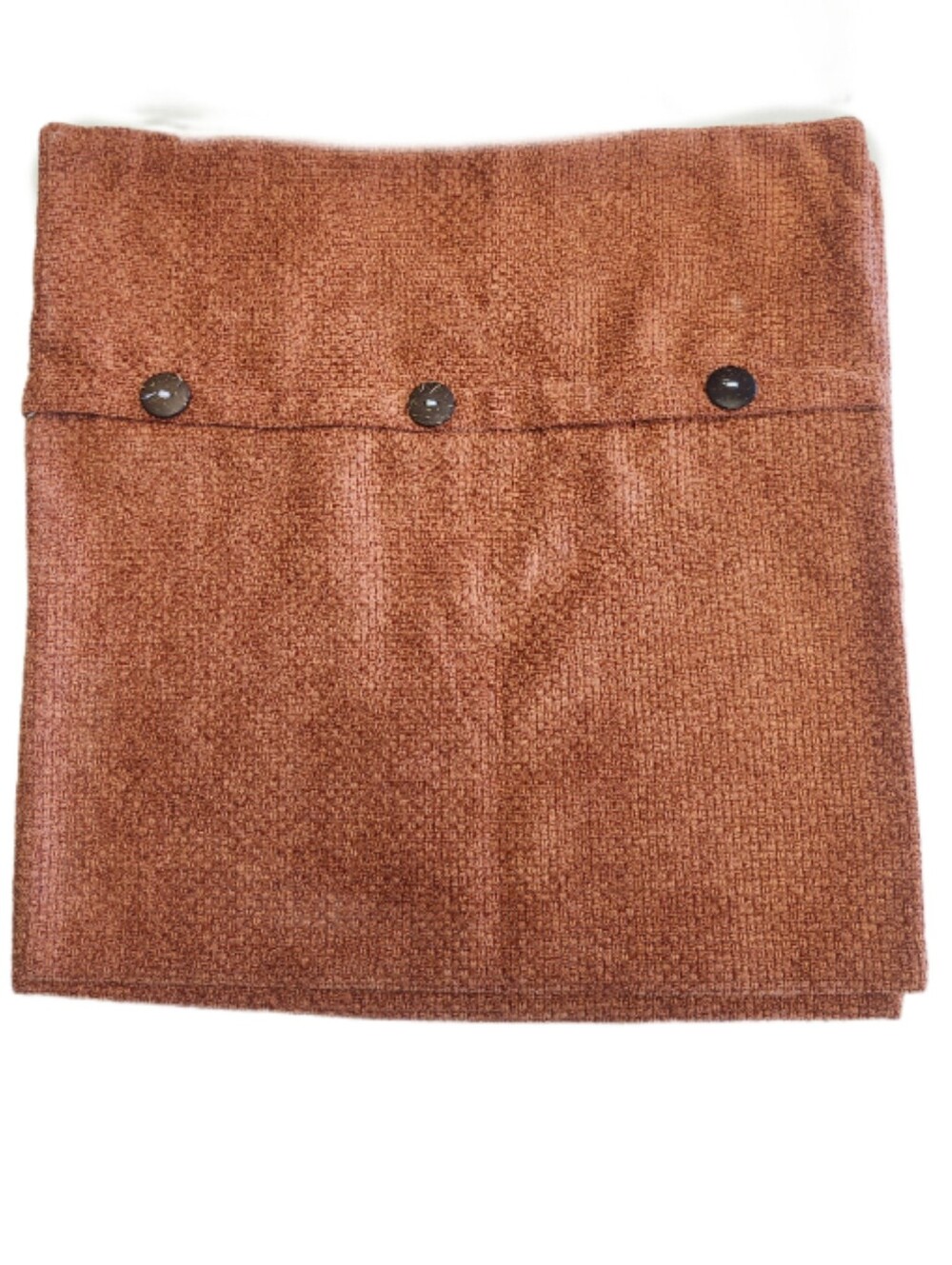 Set Of 2 Rust Orange Fall Autumn Ribbed Zipper Closure Pillow Covers, 17"